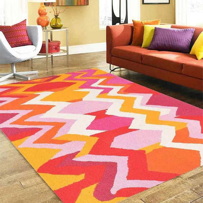 Azalea Multicolor Cotton Printed Carpet | 67 x 47 inches