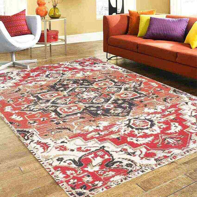 Jodhpur Rusty Printed Cotton Carpet | 67 x 47 inches