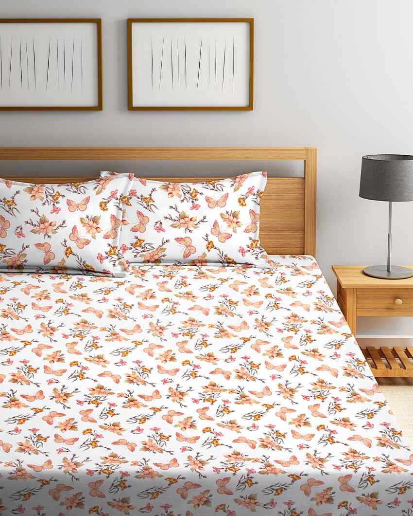 Butterfly Garden Cotton Bedsheet Set | 106 x 91 inches