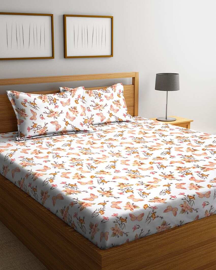 Butterfly Garden Cotton Bedsheet Set | 106 x 91 inches