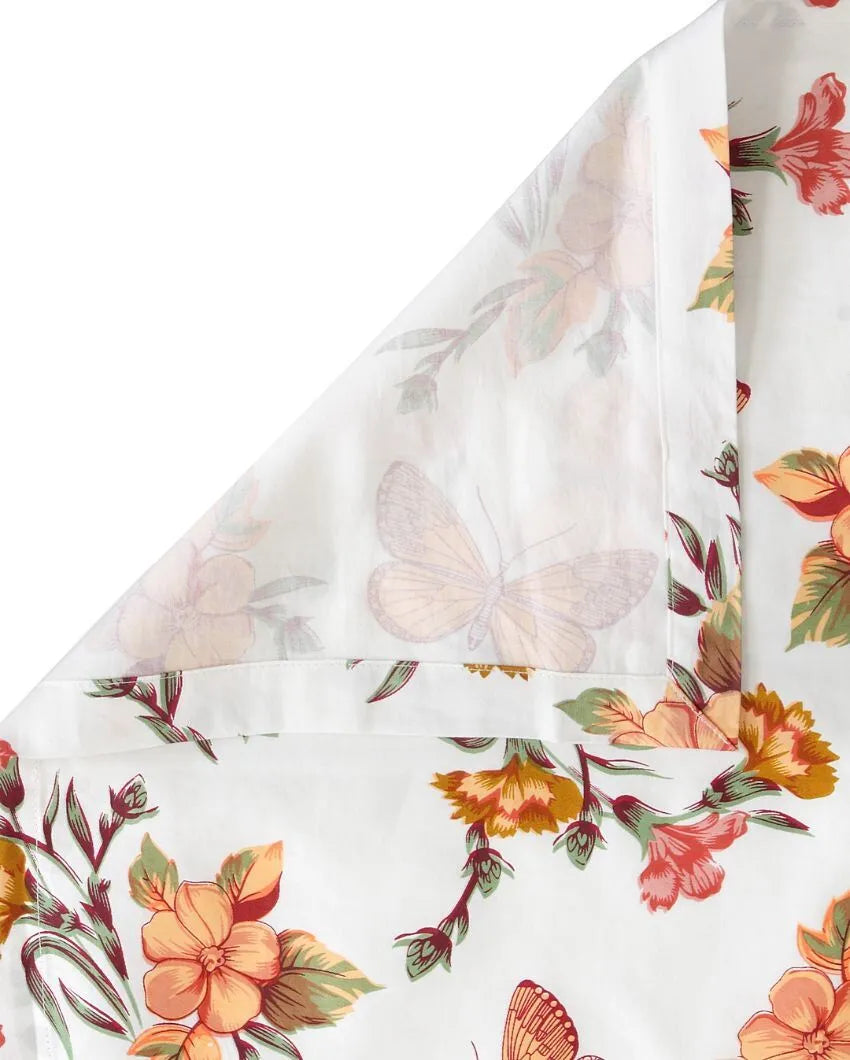 Butterfly Garden Cotton Bedsheet Set | 106 x 91 inches