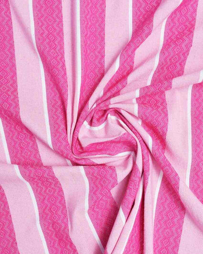 Fuchsine Lane Jacquard Pink Cotton Double Bedsheet Set | 106 x 91 inches