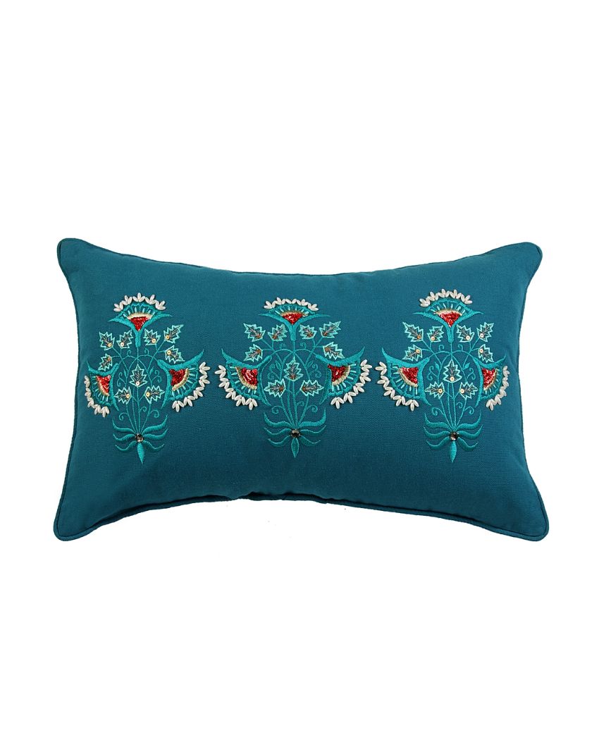 Contemporary Damask Cotton Cushion Cover | 20 x 12 inches