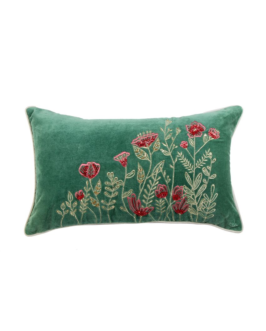 Meadow Pattern Cotton Cushion Cover | 20 x 12 inches