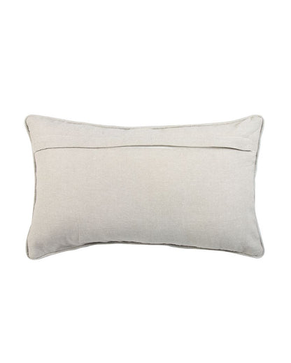 Ogee Embroidered Cotton Cushion Cover | 20 x 12 inches