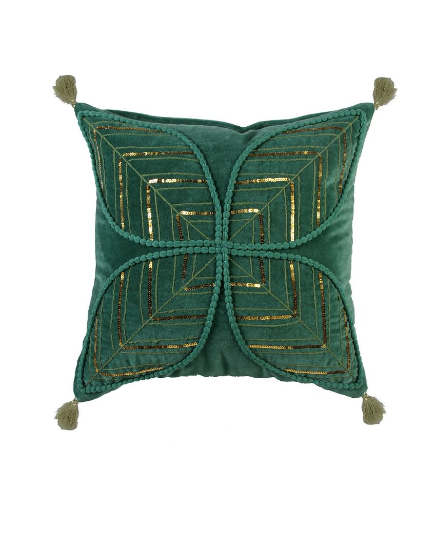 Pallav Embroidered Cotton Cushion Cover | 16 x 16 inches