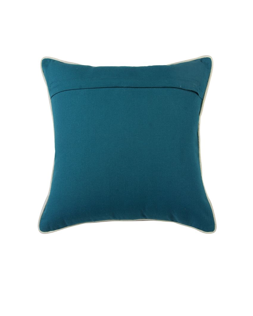 Mayur Embroidered Cotton Cushion Cover | 16 x 16 inches