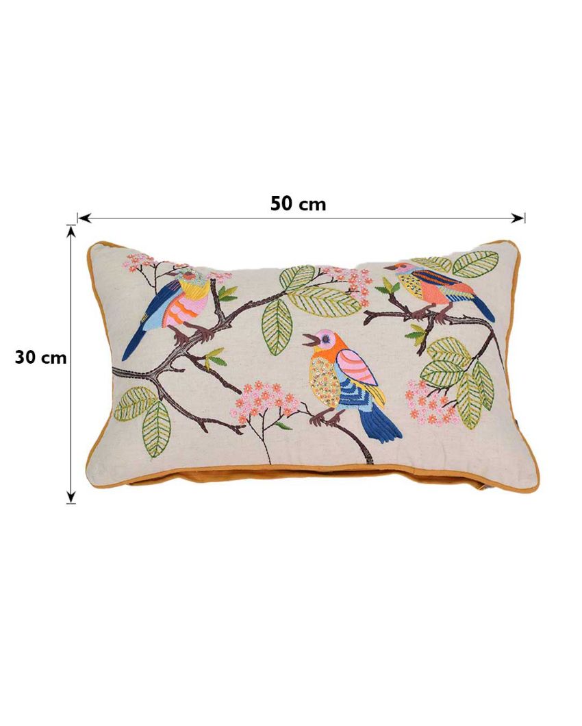 Sweety In The Garden Cotton Cushion Cover | 20 x 12 inches