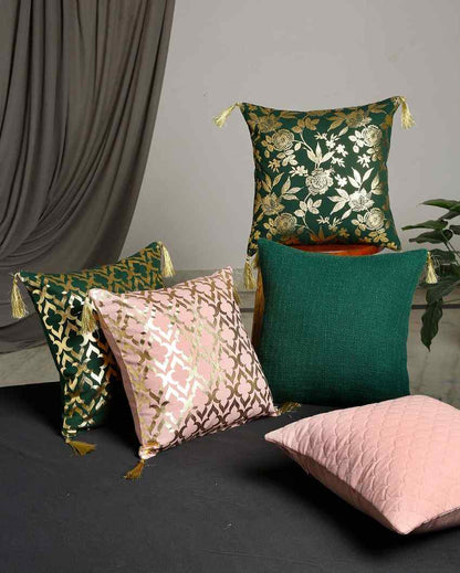 Gleaming Garden Cushion Covers | Set Of 5 | 16 x 16 inches