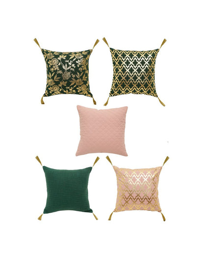 Gleaming Garden Cushion Covers | Set Of 5 | 16 x 16 inches