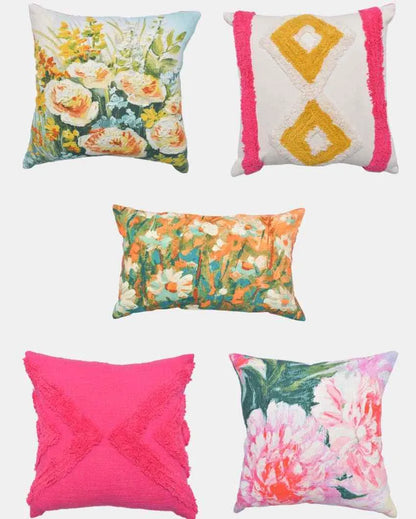 Poppy Queen Cotton Cushion Covers | 5 Pieces