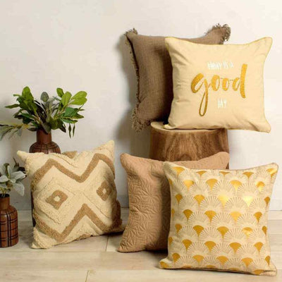 Festive Cotton Cushion Covers | Set Of 5 | 16 x 16 Inches