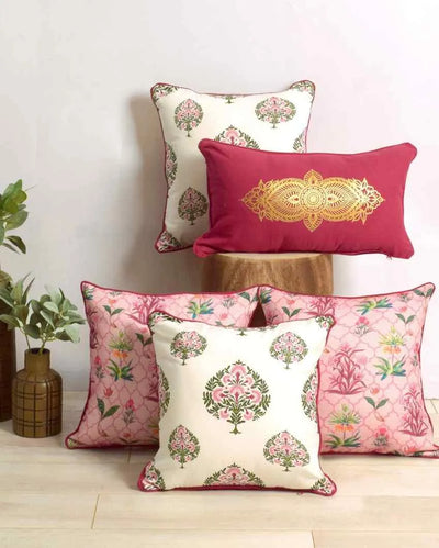 Mughal Printed Polyester Cushion Covers Set