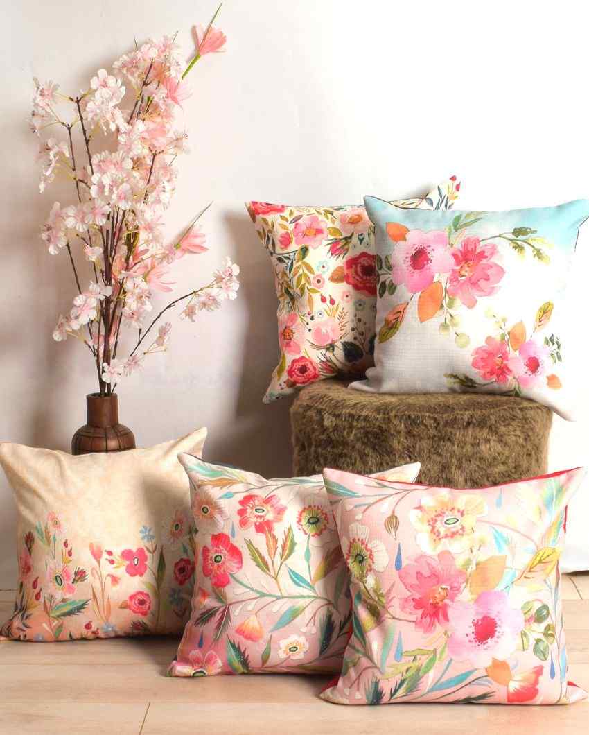 Printed Bagh Polyester Cushion Covers | 5 Pieces