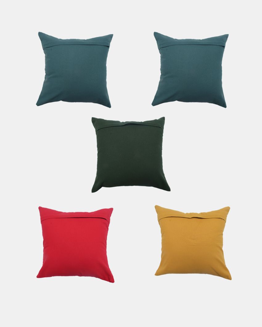 Printed Bagh Polyester Cushion Covers | 5 Pieces