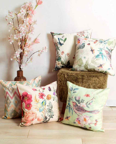 Minty Garden Polyester Cushion Covers | Set of 5