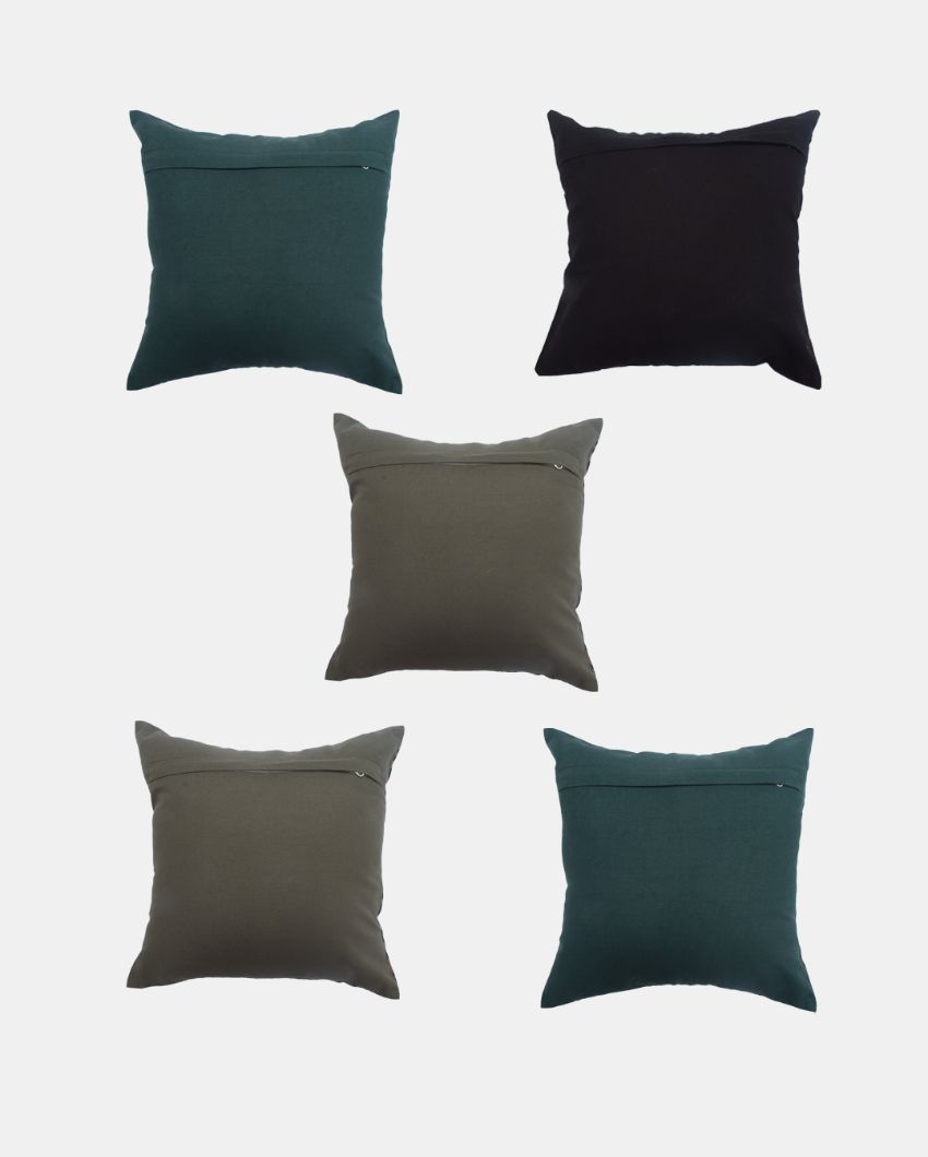 Midnight Beauty Polyester Cushion Covers | Set Of 5
