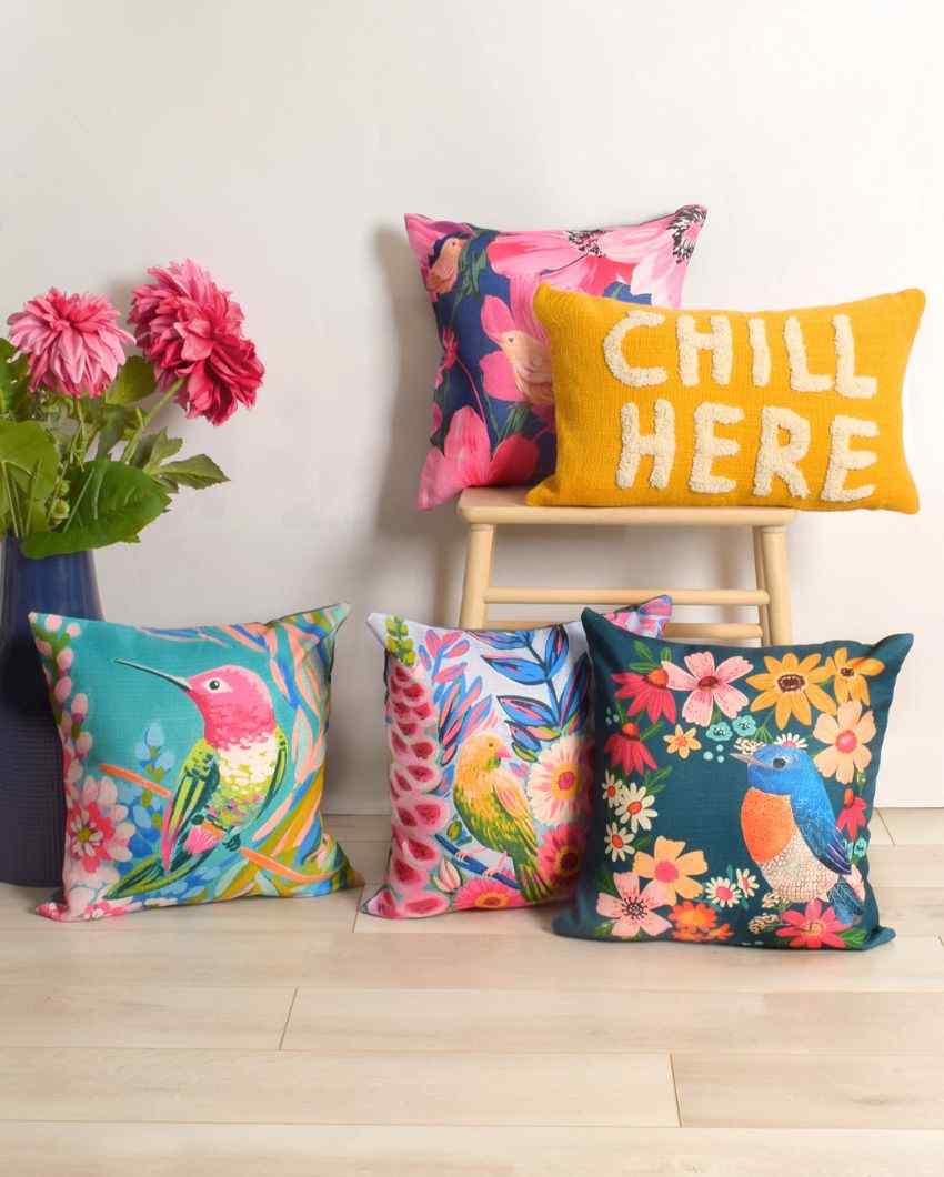 Melow Polyester Cushion Covers | Set Of 5