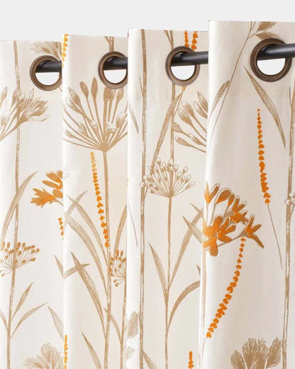 Daisy White Cotton Curtains | Set Of 2 | 8.8 x 4.4 ft