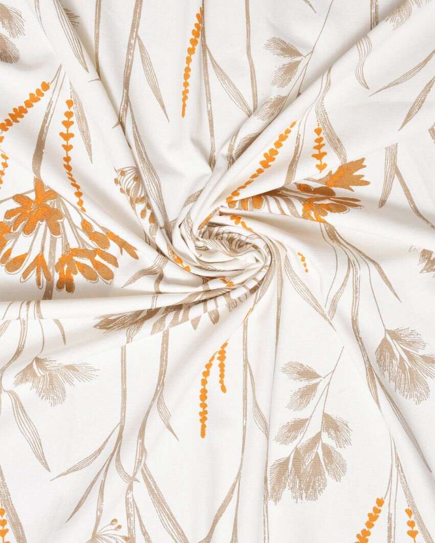 Daisy White Cotton Curtains | Set Of 2 | 8.8 x 4.4 ft