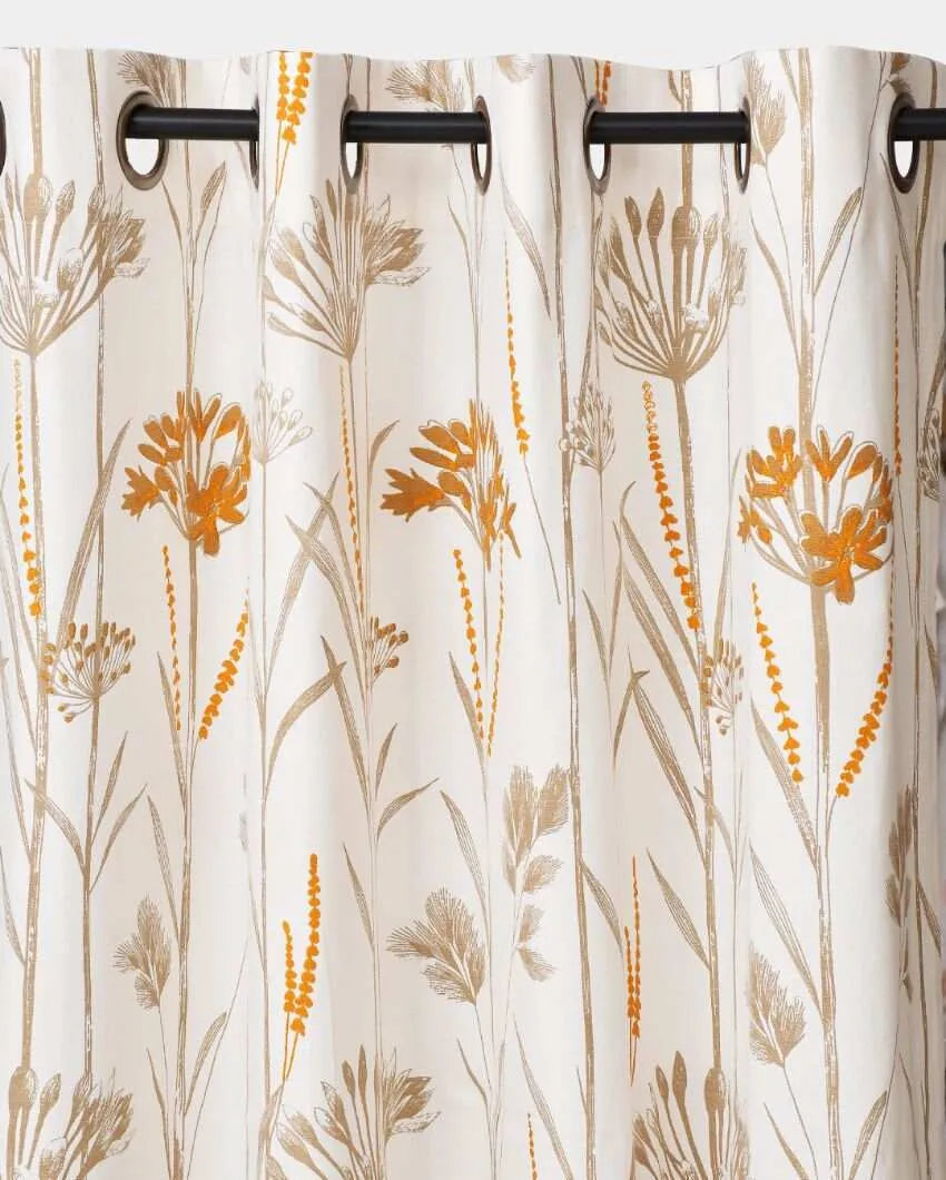 Daisy White Cotton Curtains | Set Of 2 | 8.8 x 4.4 ft