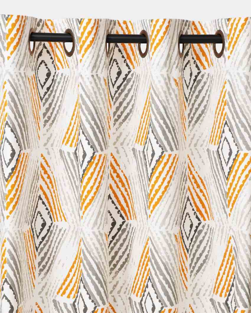 Kara Yellow Cotton Curtains | Set Of 2 | 8.8 x 4.4 ft