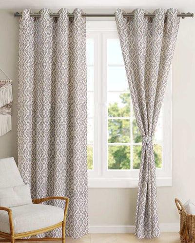 Eleanor Printed Cotton Curtains | Set Of 2 | 7 x 4.4 ft