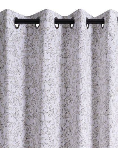 Floret Polyester Cotton Printed Door Curtain | Set of 2 | 7 x 4 Feet