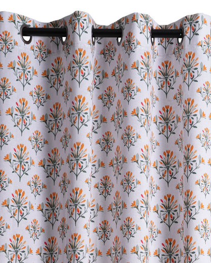 Spice Garden Polyester Cotton Printed Door Curtain | Set of 2 | 7 x 4 Feet