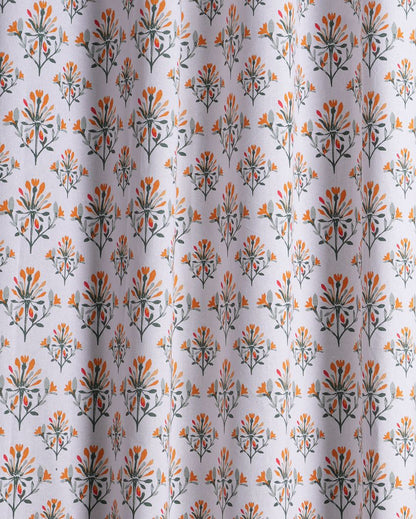 Spice Garden Polyester Cotton Printed Door Curtain | Set of 2 | 7 x 4 Feet