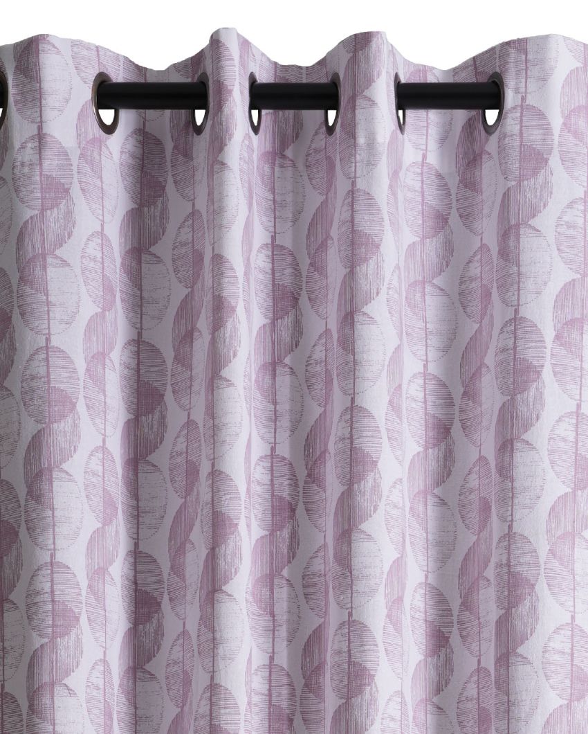 Swirl Lilac Polyester Cotton Printed Door Curtain | Set of 2 | 7 x 4 Feet