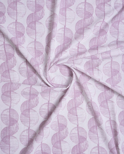 Swirl Lilac Polyester Cotton Printed Door Curtain | Set of 2 | 7 x 4 Feet