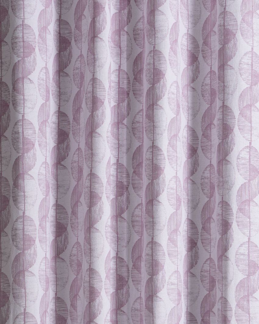 Swirl Lilac Polyester Cotton Printed Door Curtain | Set of 2 | 7 x 4 Feet