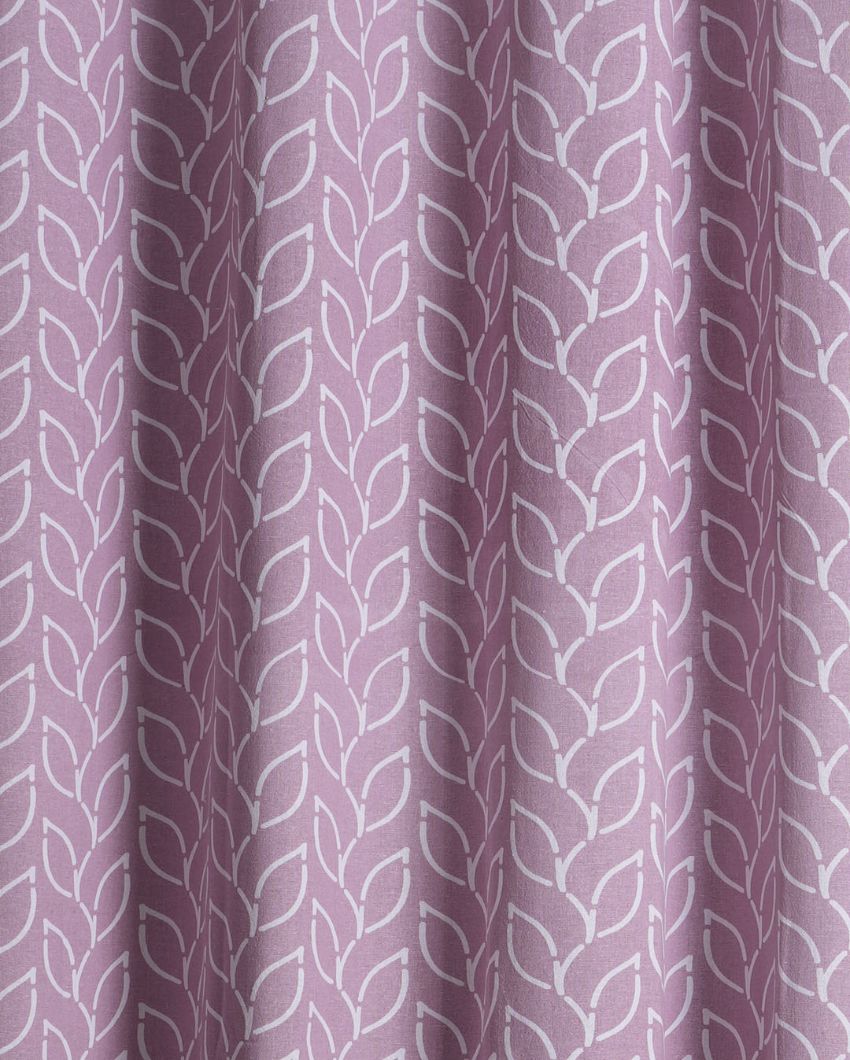 Branchlet Lilac Polyester Cotton Door Curtain | Set of 2 | 7 x 4 Feet