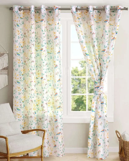 Fauna Digitally Printed Polyester Sheer Curtains | Set Of 2 | 7 x 4.4 ft