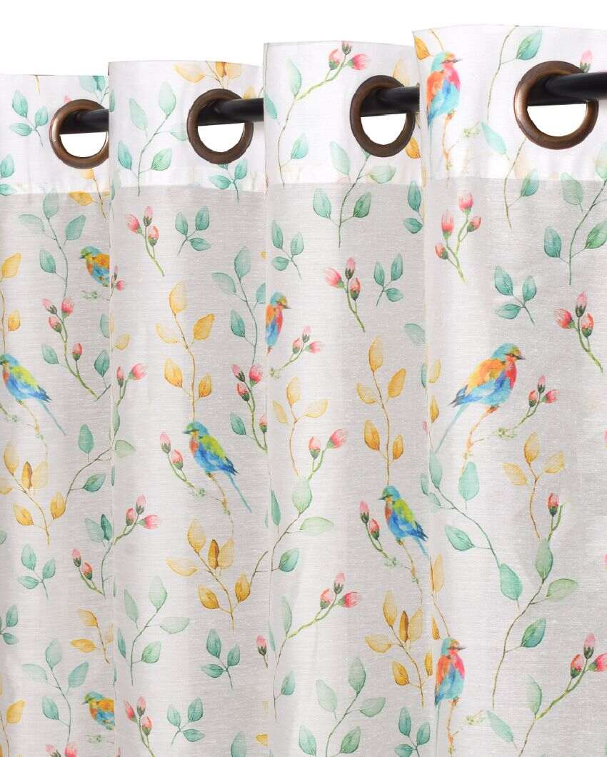 Fauna Digitally Printed Polyester Sheer Curtains | Set Of 2 | 7 x 4.4 ft