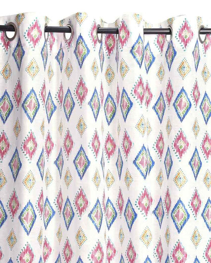 Mia Printed Polyester Sheer Curtains | Set Of 2 | 7 x 4.4 ft