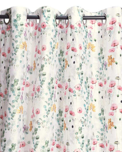 Misty Printed Polyester Sheer Curtains | Set Of 2 | 7 x 4.4 ft