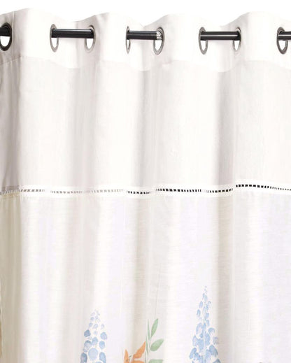 Karla Printed Polyester Sheer Curtains | Set Of 2 | 7 x 4.4 Ft