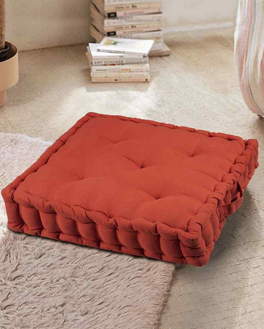 Crimson Red Matlas Cotton Floor Cushion