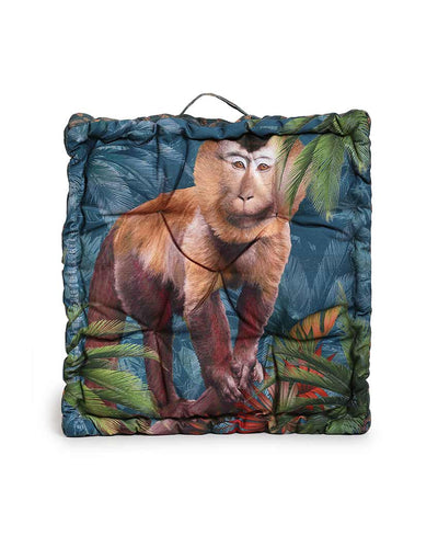 Monkey Matlas Polycotton Floor Cushion | 20 X 20 inches