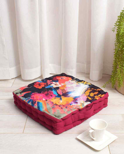 Blooms up Digitally Printed Polyester Floor Cushion