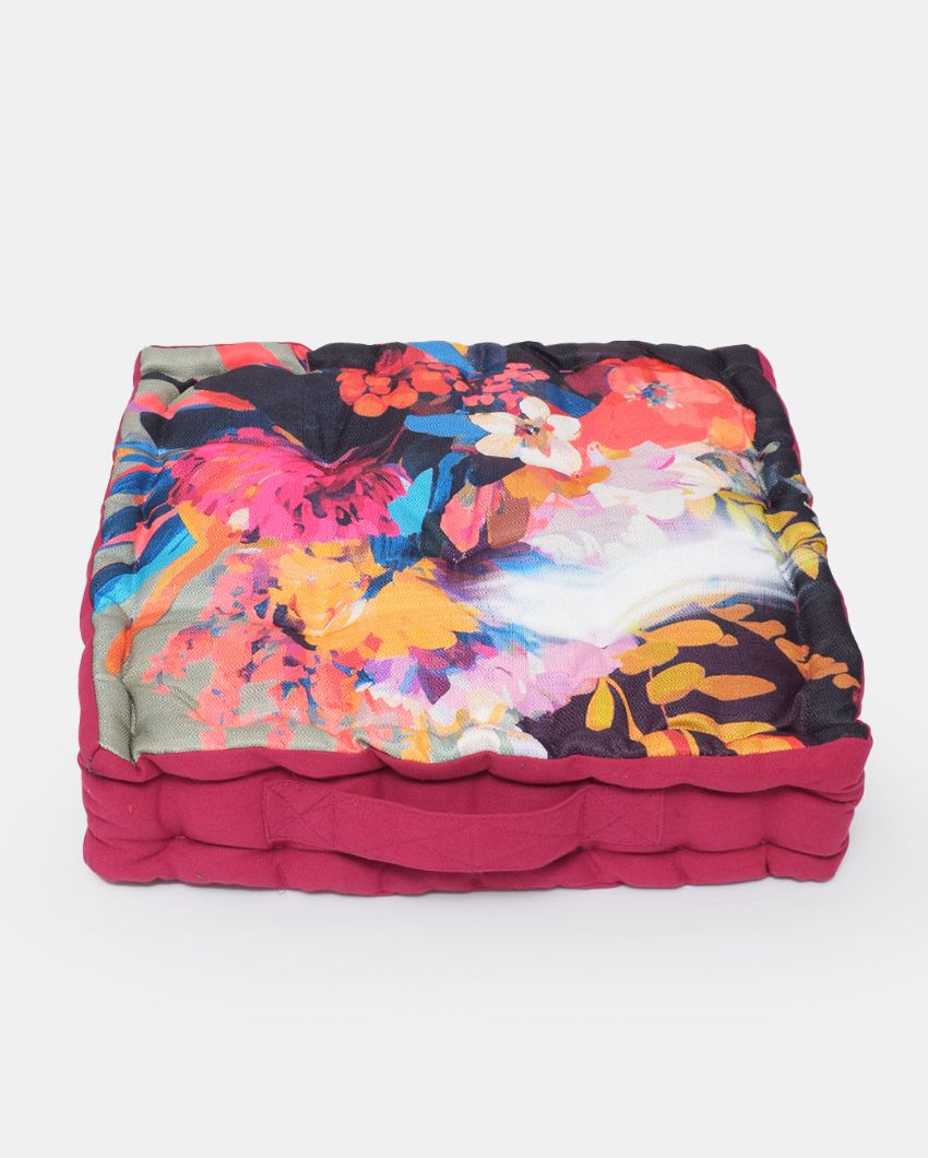 Blooms up Digitally Printed Polycotton Floor Cushion