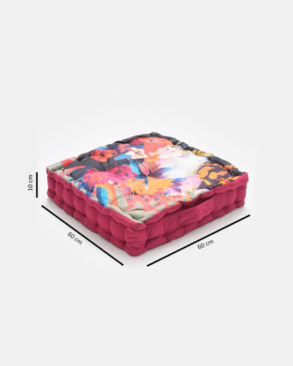 Blooms up Digitally Printed Polycotton Floor Cushion