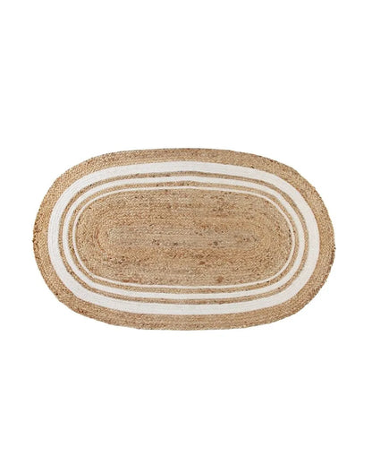 Beige Hand Braided Cotton Rug | 39 x 24 inches