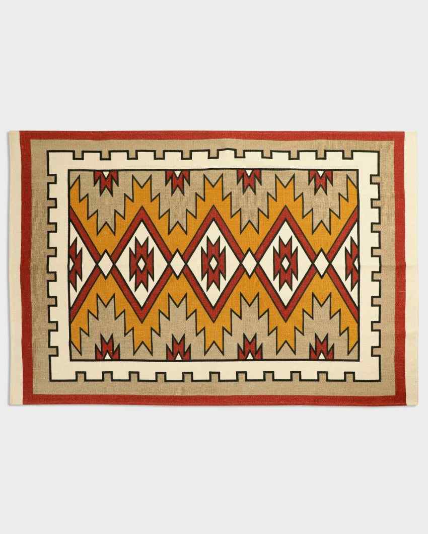 Kilim Printed Cotton Carpet | 67 x 47 inches