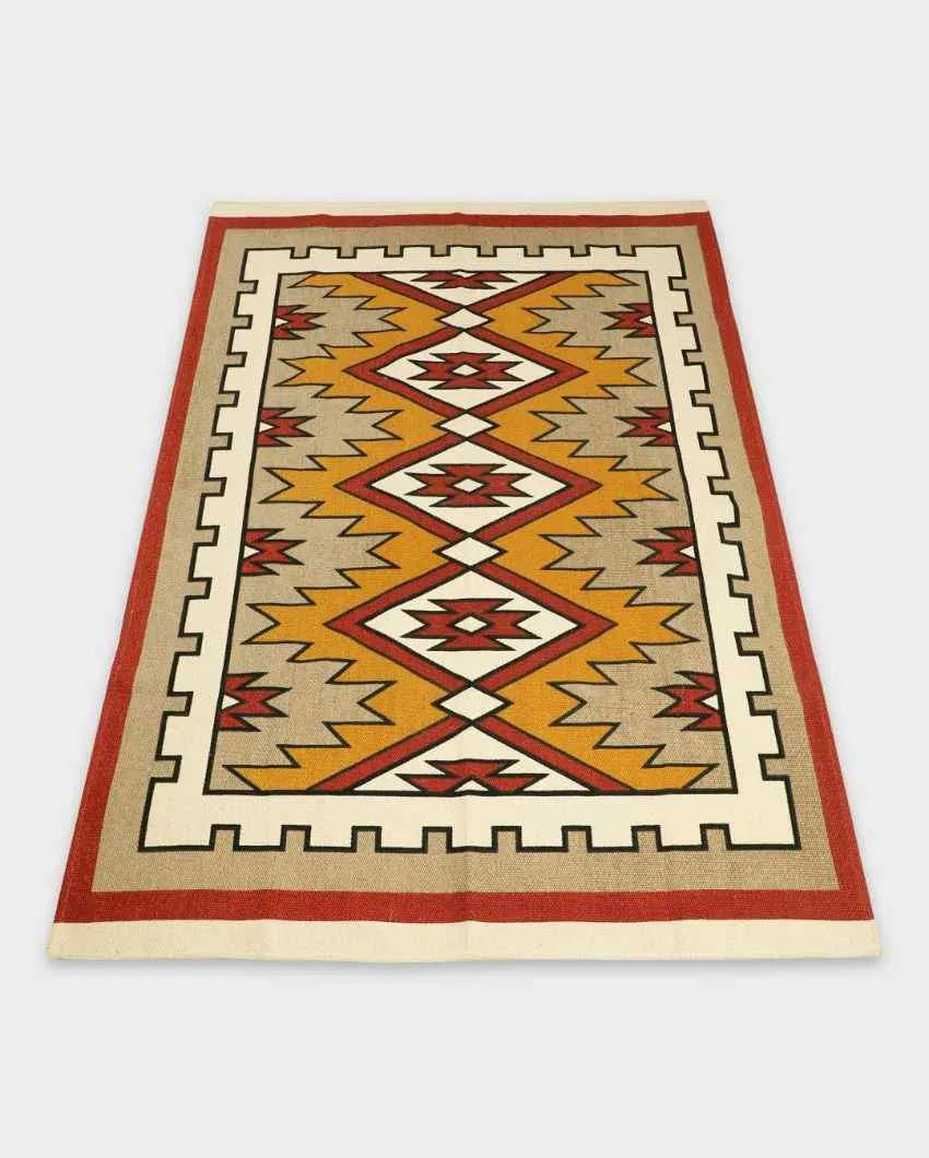 Kilim Printed Cotton Carpet | 67 x 47 inches