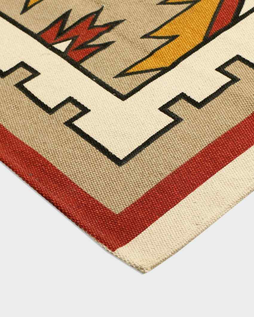 Kilim Printed Cotton Carpet | 67 x 47 Inches