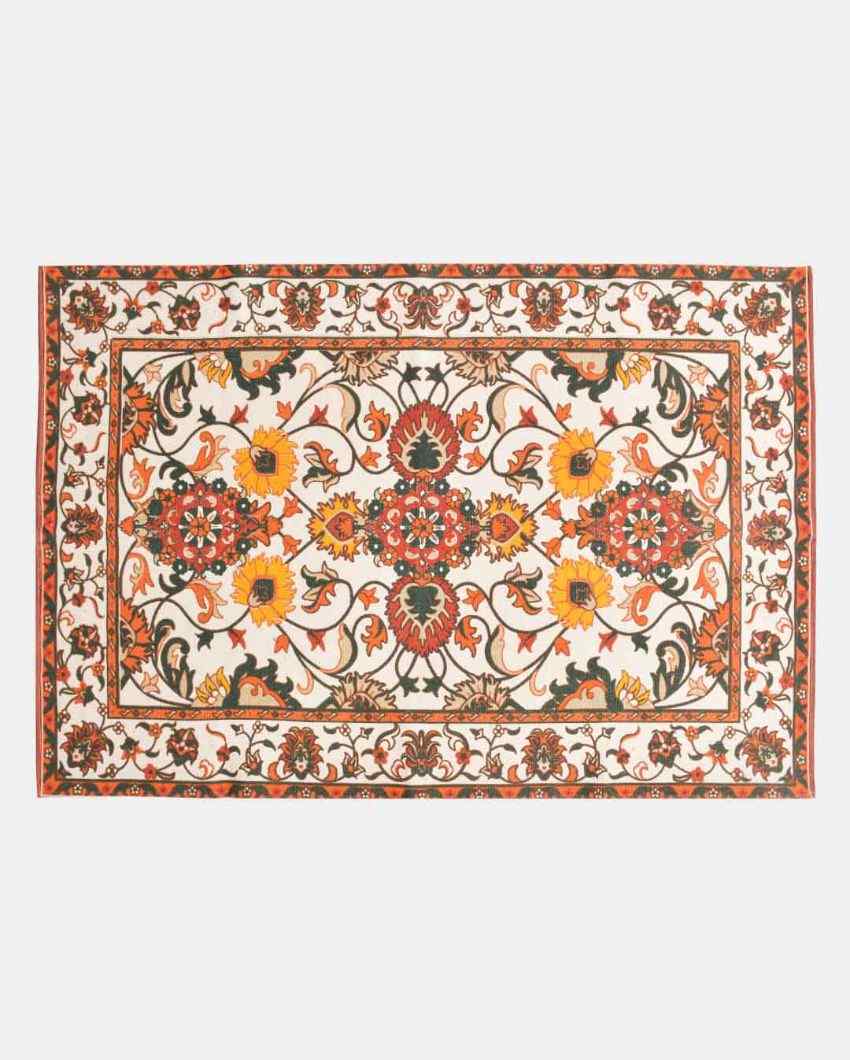Jaisalmer Multicolored Printed Cotton Carpet | 67 x 47 inches