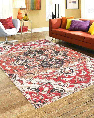 Jodhpur Rusty Printed Cotton Carpet | 67 x 47 inches